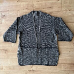 Bill Baber Handmade Scotland Wool Cardigan Sweater Open Front Gray